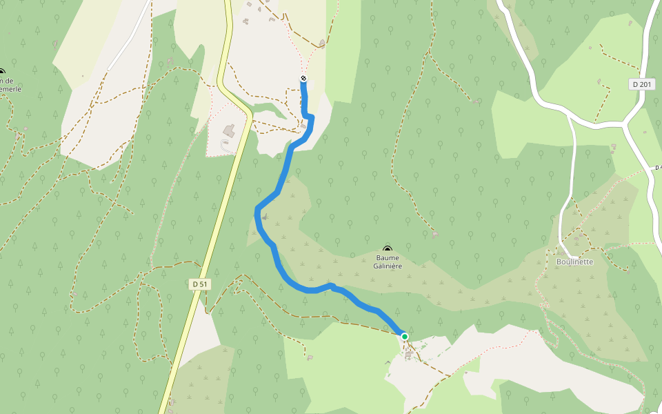 GR 4 Simiane - Oppedette walking route map in Simiane-la-Rotonde