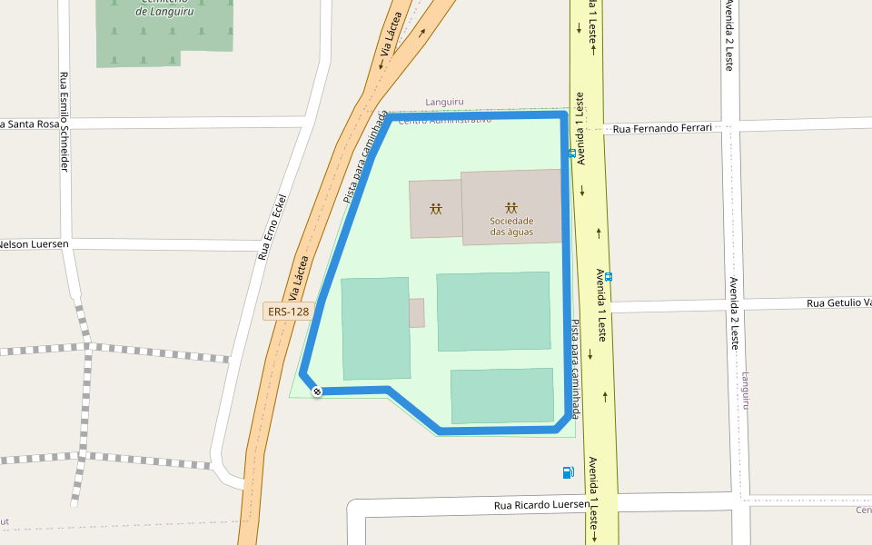 Pista para caminhada walking route map in Teutônia