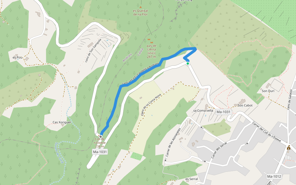 camí vell d'Es Capdellà a Andratx walking route map in Calvià