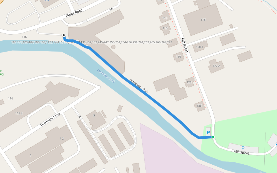 Greenway Trail walking route map in Manlius