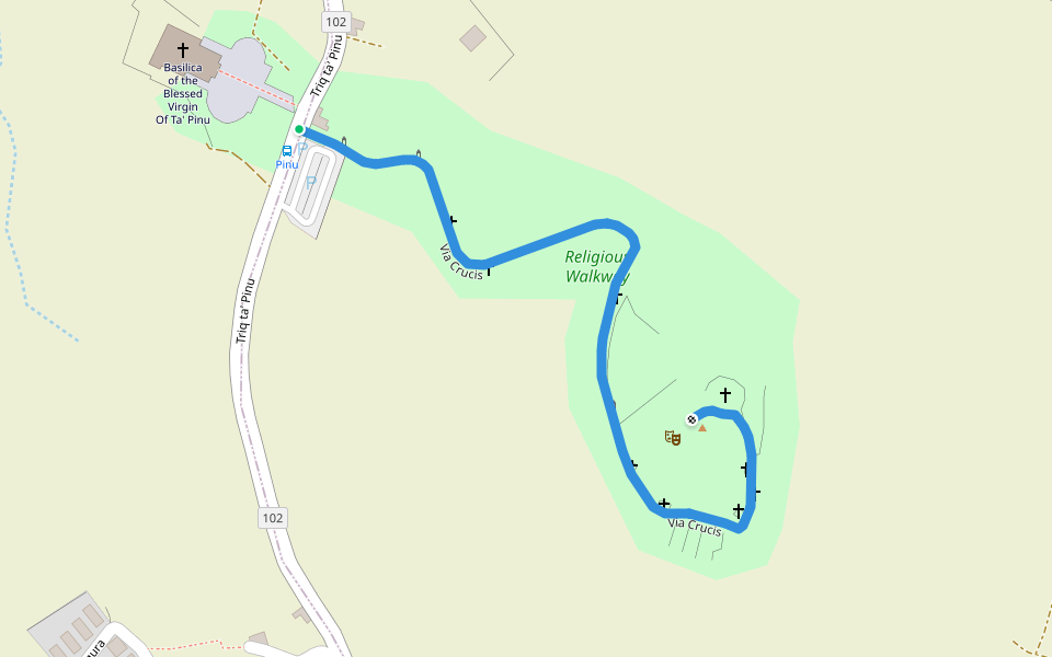 Via Crucis walking route map in L-Għasri