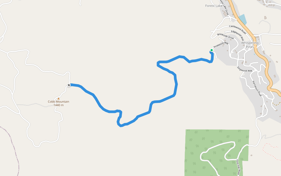 Cobb Mtn Old Road walking route map in Middletown