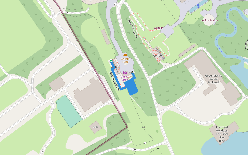 Wachtrij Goliath walking route map in Zeewolde