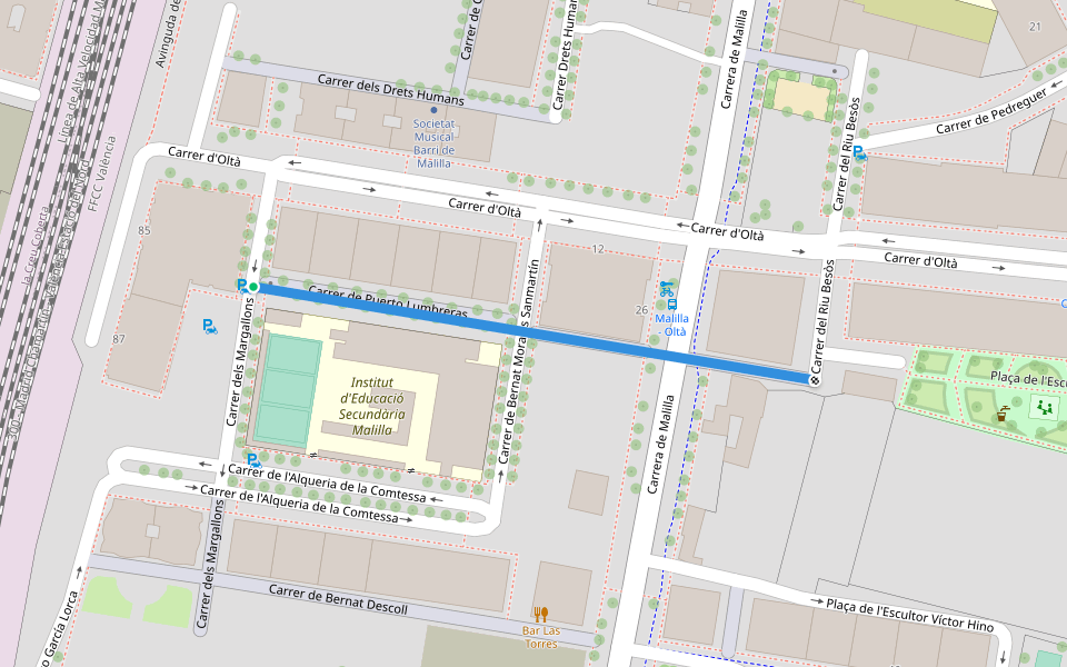 Carrer de Puerto Lumbreras walking route map in València