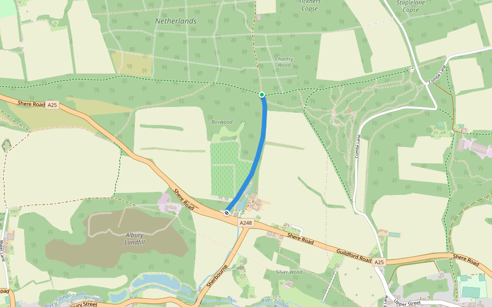 Silent Pool walking route map in Albury