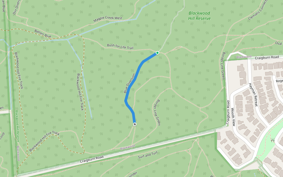 Blue Diversion walking route map in Craigburn Farm
