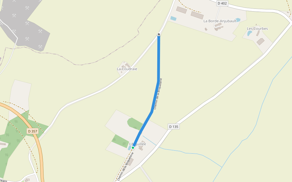 Chemin de la Briqueterie walking route map in Saint-Calais