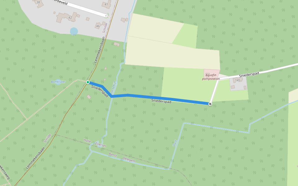 Sniederspad walking route map in Zoersel