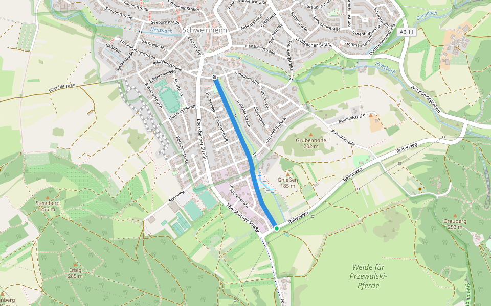 Hinkelspfad walking route map in Aschaffenburg