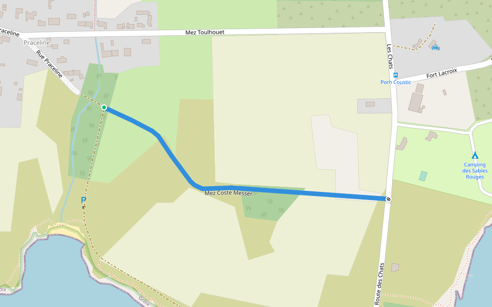 Mez Coste Messer walking route map in Groix