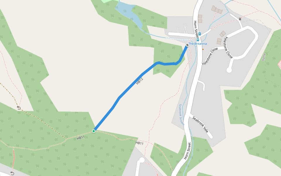 HB12 walking route map in Hythe