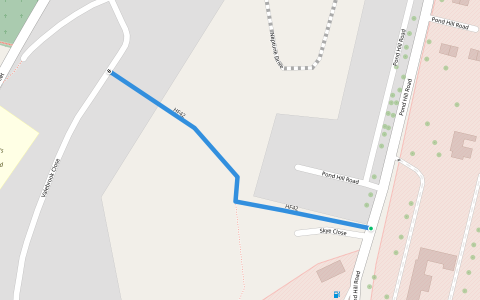 HF42 walking route map in Folkestone
