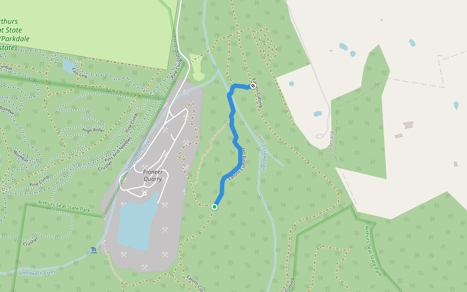 Eatons Cutting DH walking route map in Dromana