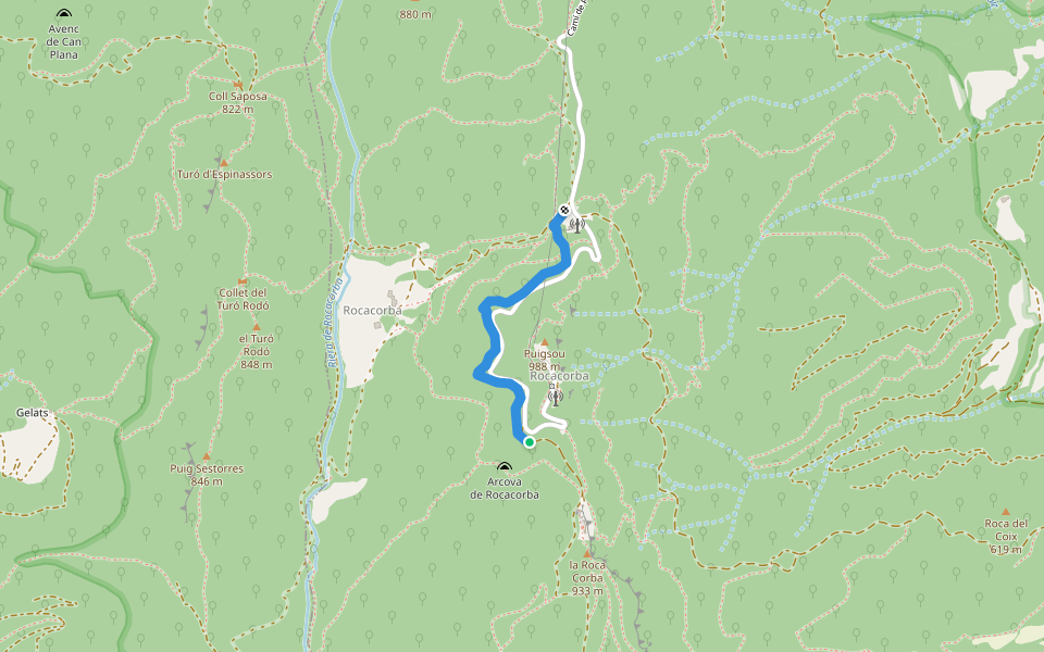 Camí dels Morts walking route map in Banyoles