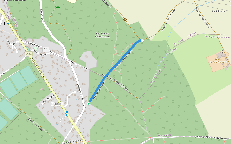 Chemin de Triel-sur-Seine walking route map in Triel-sur-Seine