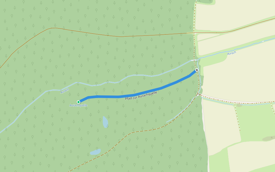 Pfad zur Aurachquelle walking route map in Oberaurach