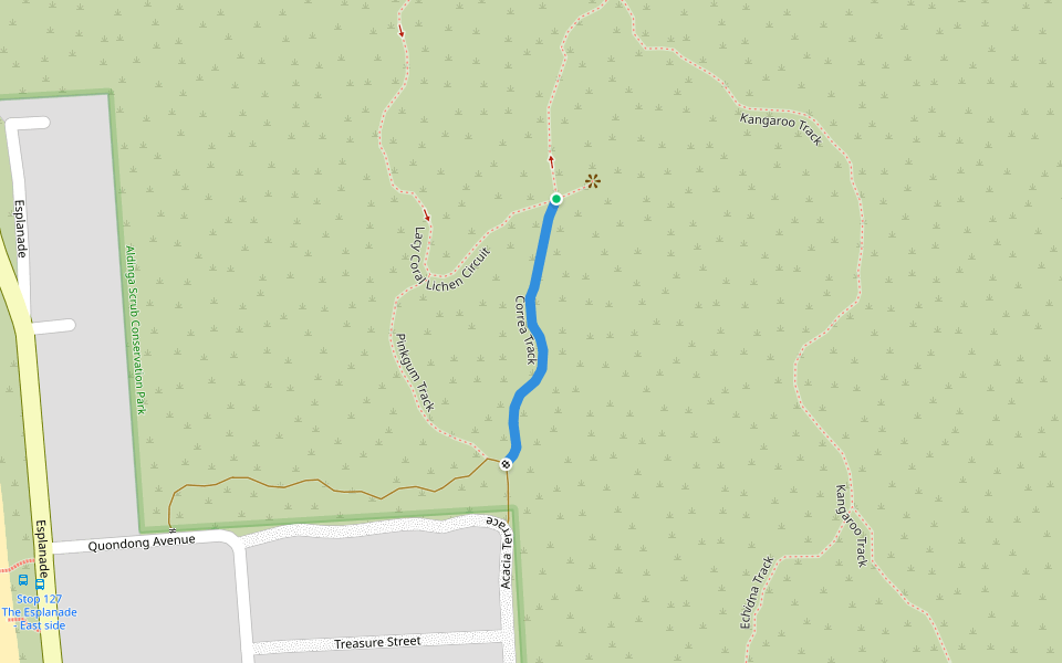Correa Track walking route map in Aldinga Beach