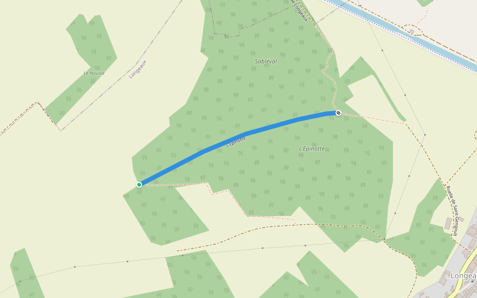 L'Epinotte walking route map in Longeaux