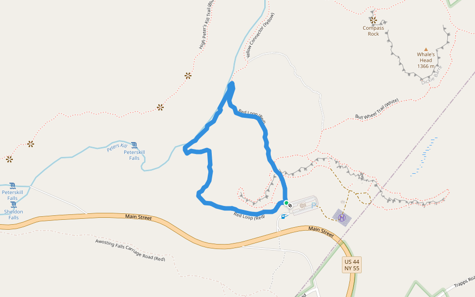 Red Loop (Red) walking route map in Gardiner