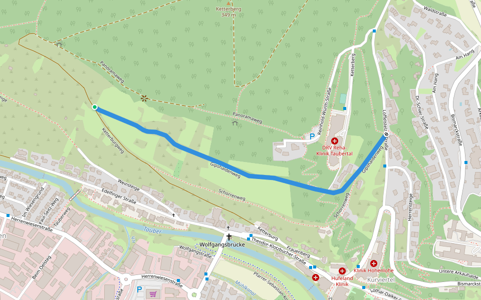 Gipshaldenweg walking route map in Bad Mergentheim