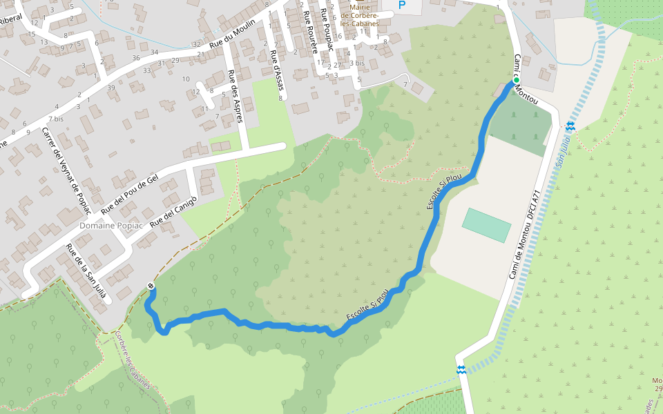 Escolte Si Plou walking route map in Corbère-les-Cabanes