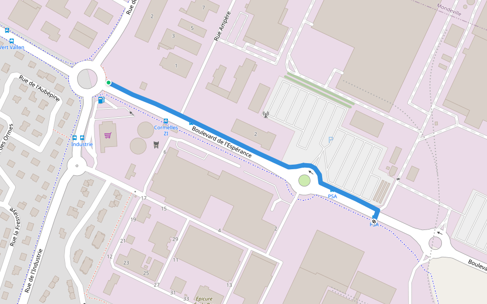 Boulevard de l'Espérance walking route map in Cormelles-le-Royal