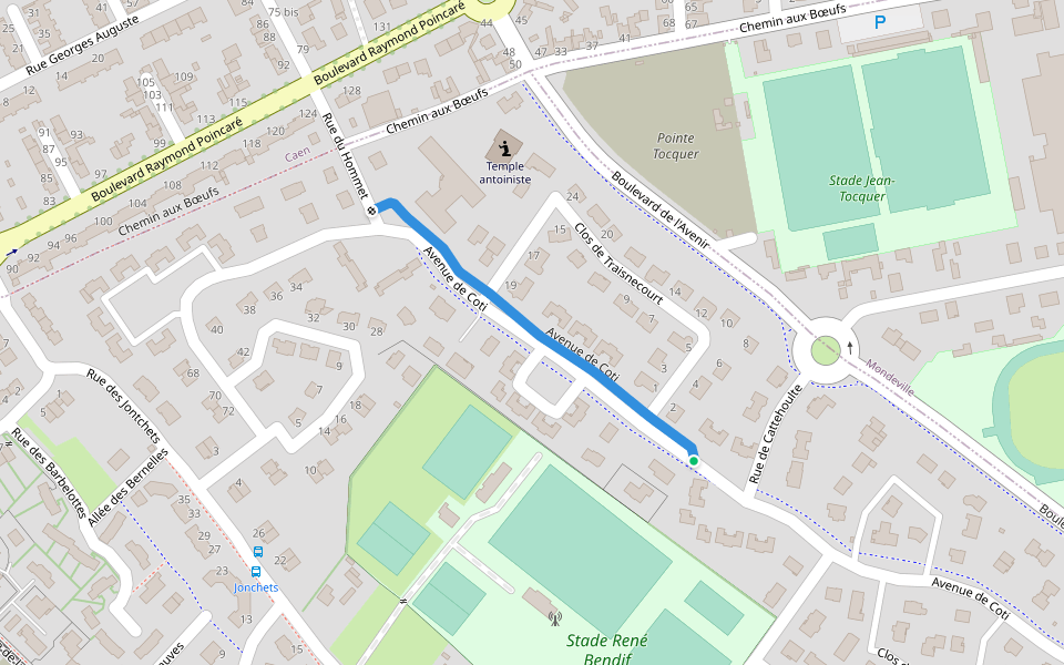 Avenue de Coti walking route map in Cormelles-le-Royal