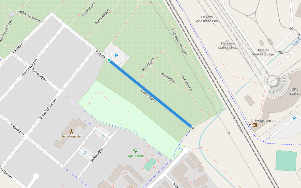 Lupinstigen walking route map in Gävle