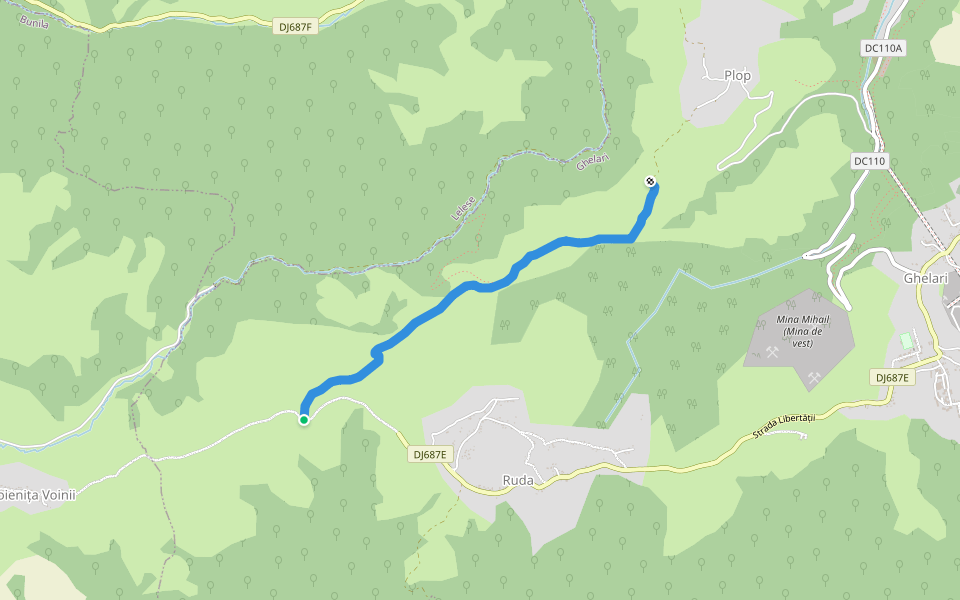 Plop-Ruda walking route map in Ruda