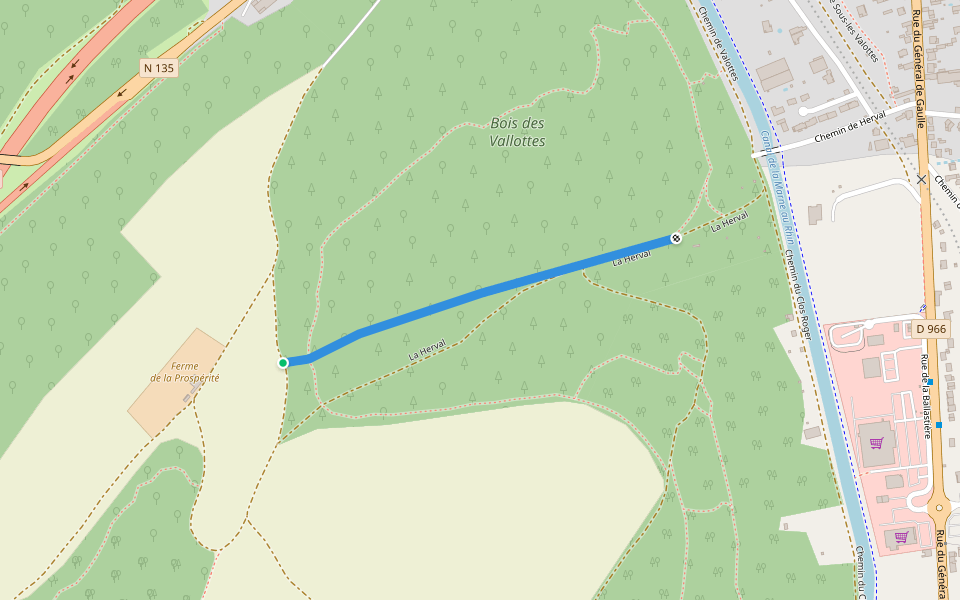 La Herval walking route map in Ligny-en-Barrois