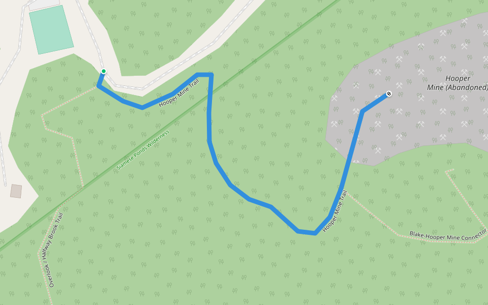 Hooper Mine Trail walking route map in North River