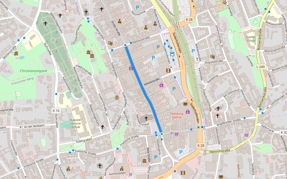 Holm walking route map in Flensburg