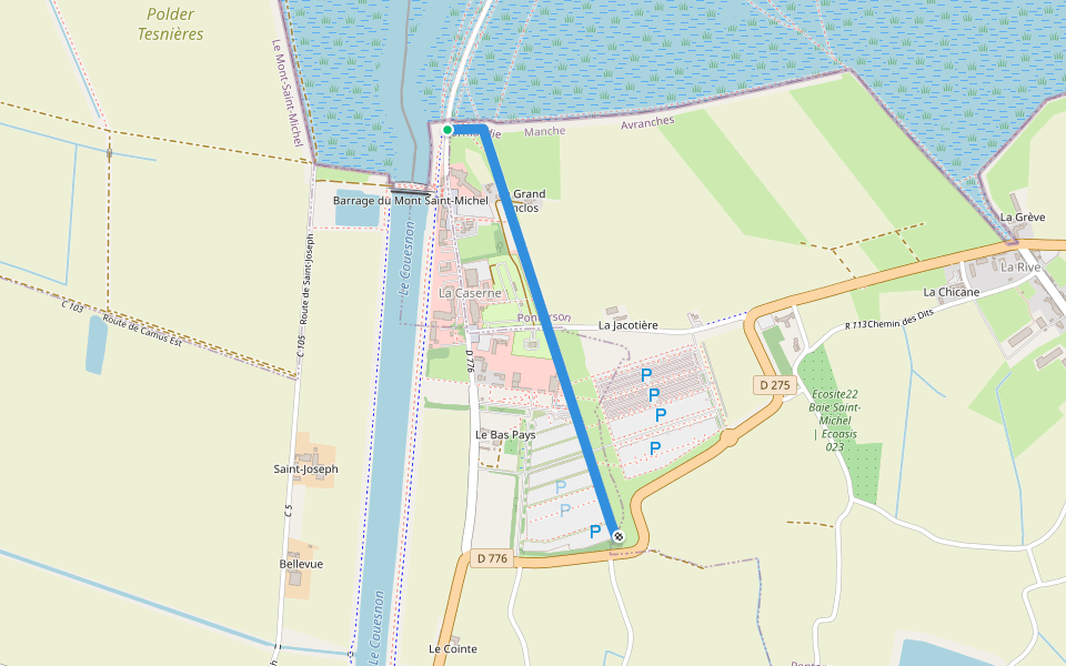 La Lisière walking route map in Le Mont-Saint-Michel