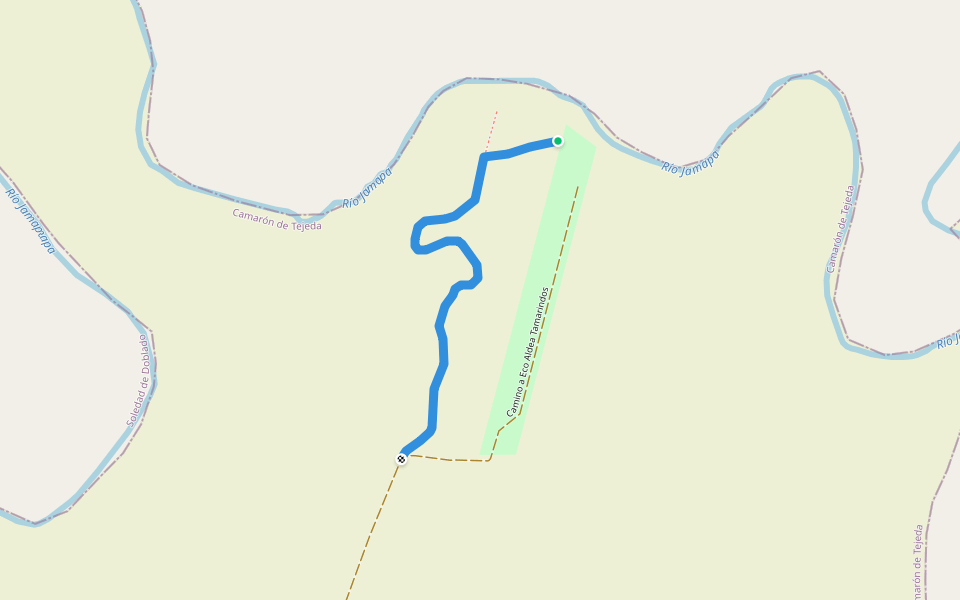 Acceso Secundario Eco Aldea Tamarindos walking route map in Santa Rosa
