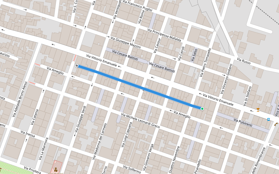 Via Biagi walking route map in Santa Maria di Licodia