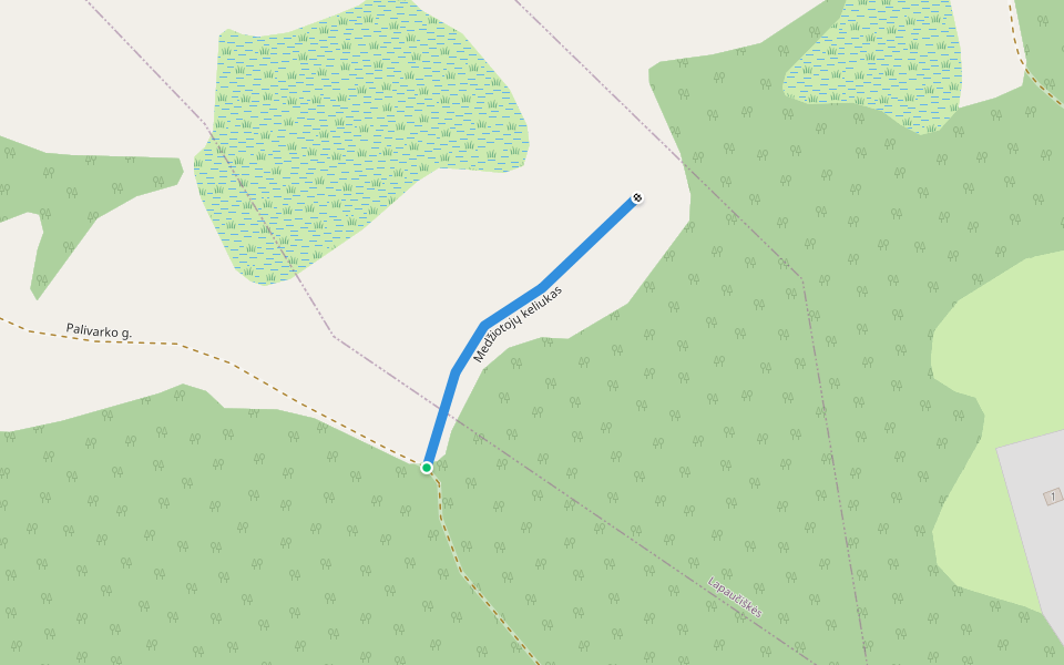 Medžiotojų keliukas walking route map in Papiškės