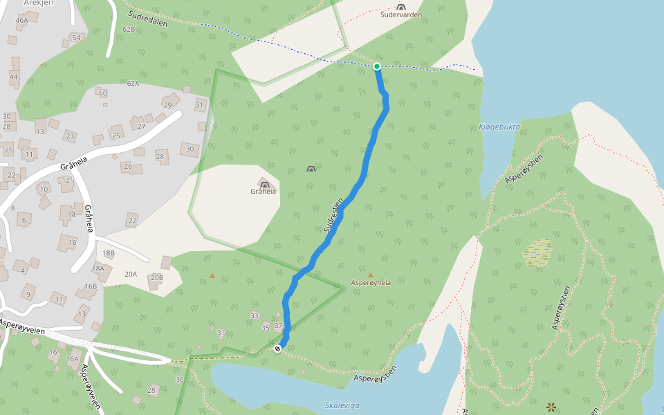 Sudrestien walking route map in Skålevik