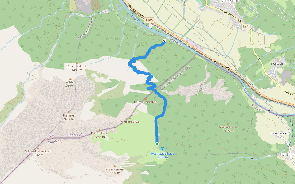 Jägersteig Zabrat Leitersteig walking route map in Oberpirkach