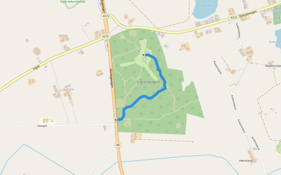 Storskogen walking route map in Vigre