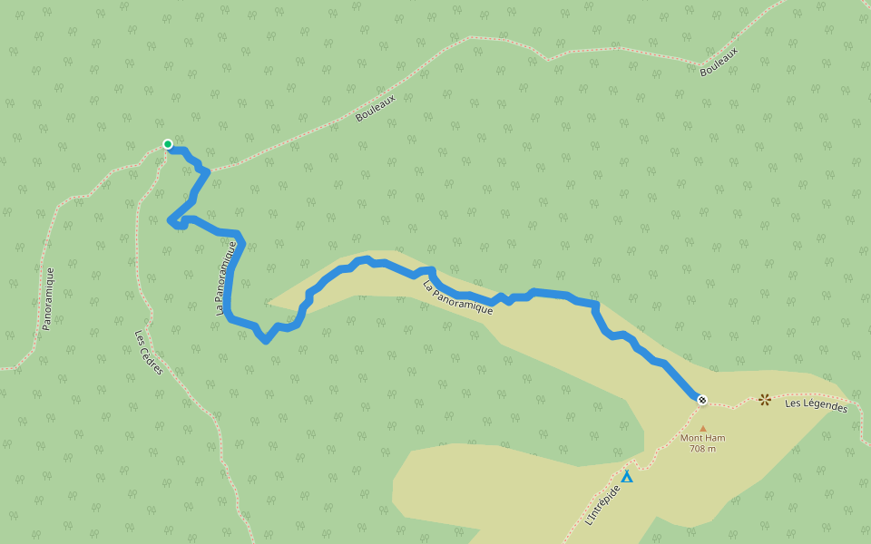 La Panoramique walking route map in Weedon