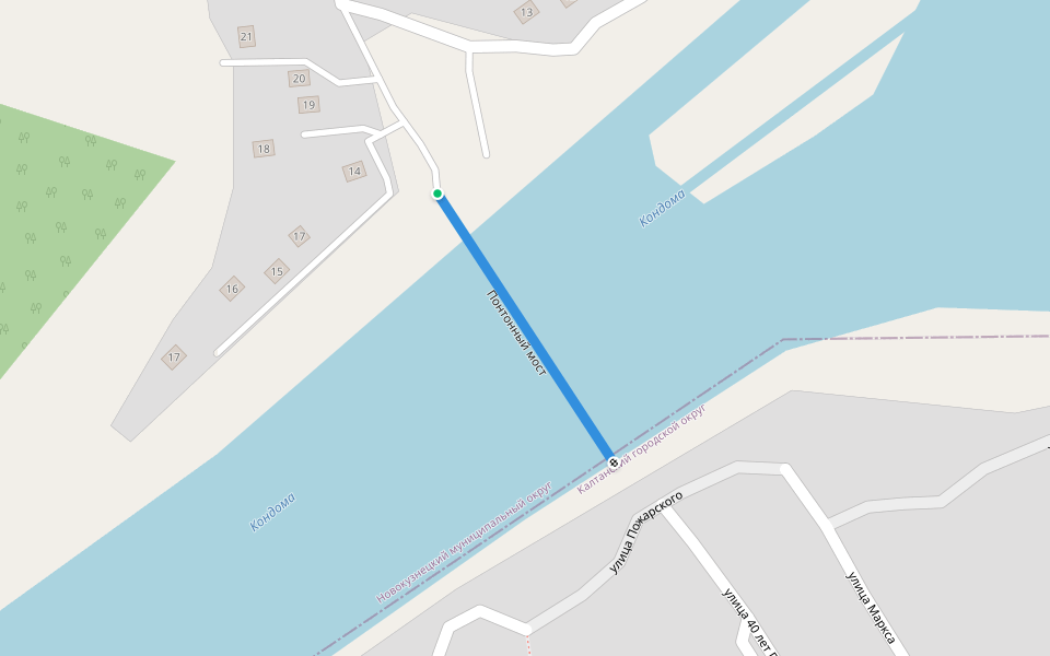 Пантонный мост walking route map in Федоровка (новокузнецкий)