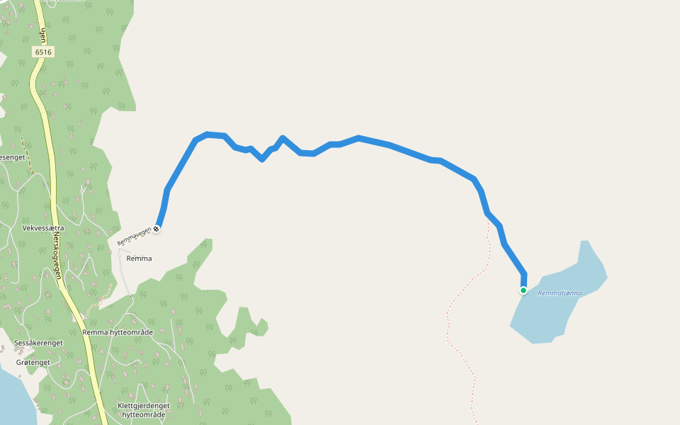 Remmatjønna walking route map in Nerskogen
