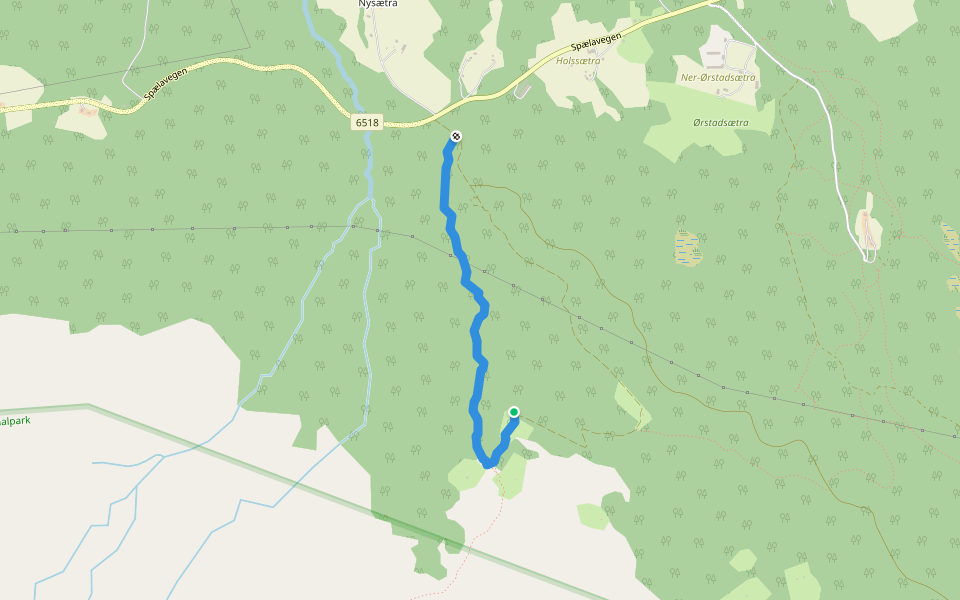 Nyseterstien walking route map in Olbu