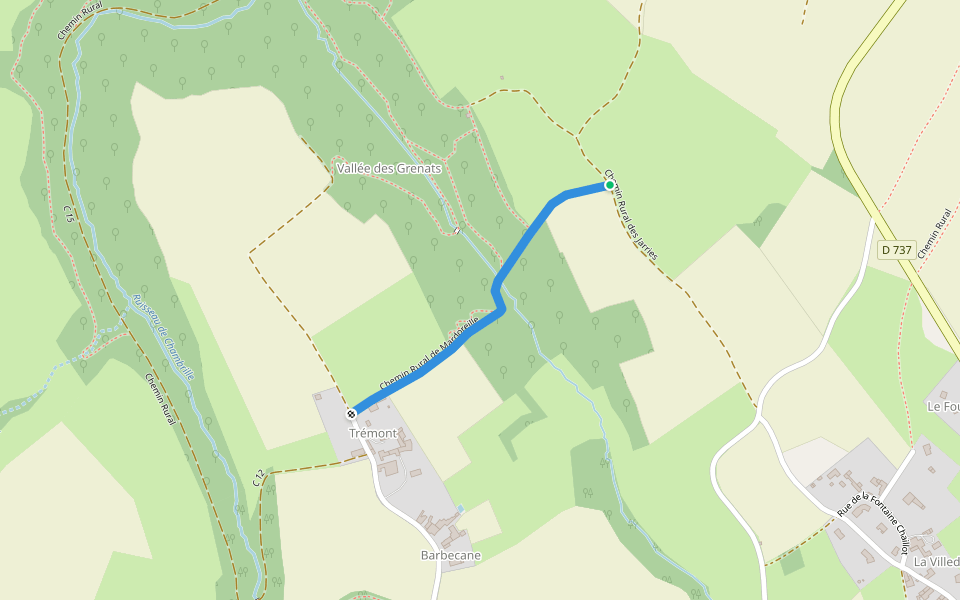 Chemin Rural de Mardoreille walking route map in La Mothe-Saint-Héray