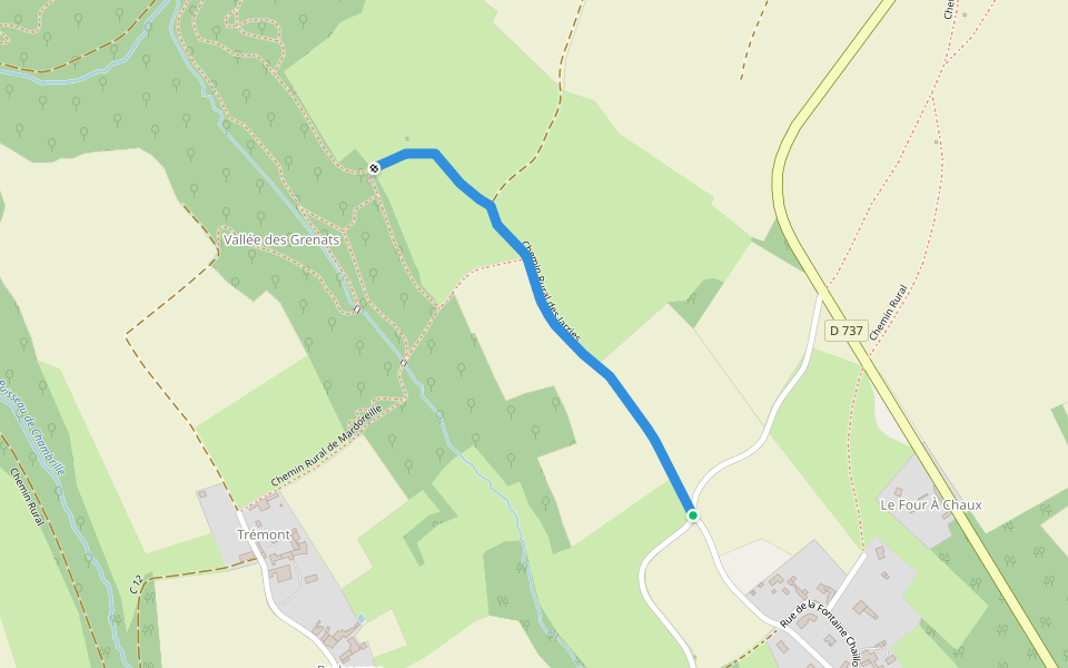 Chemin Rural des Jarries walking route map in La Mothe-Saint-Héray