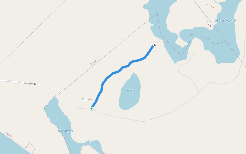 Djuplottstigen walking route map in Kroksjö