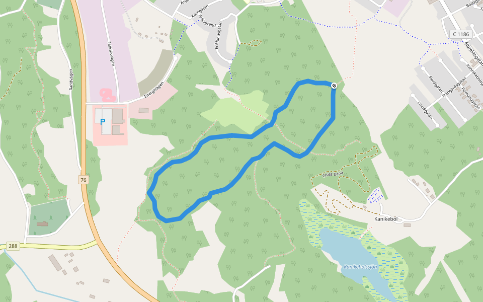 Östhammar 2,5km elljus walking route map in Östhammar