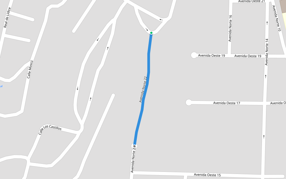 Avenida Norte 22 walking route map in Caracas