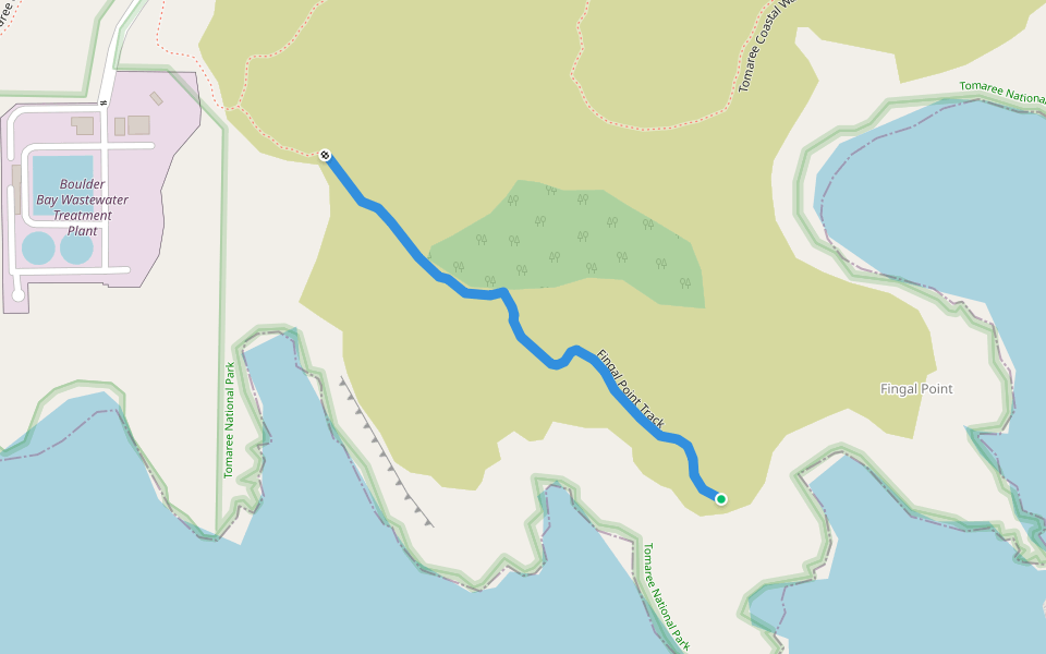 Fingal Point Track walking route map in Fingal Bay