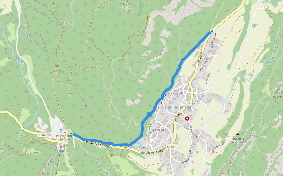 Sentiero Ardito Alberto walking route map in Santel